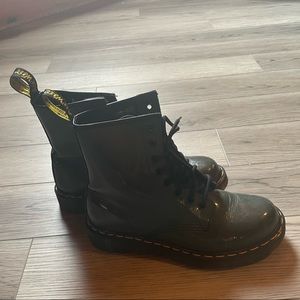 Grey patent womens Dr. Martens